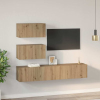 Produktbild för TV-bänkset 4 pcs Artisan-ek Konstruerat trä