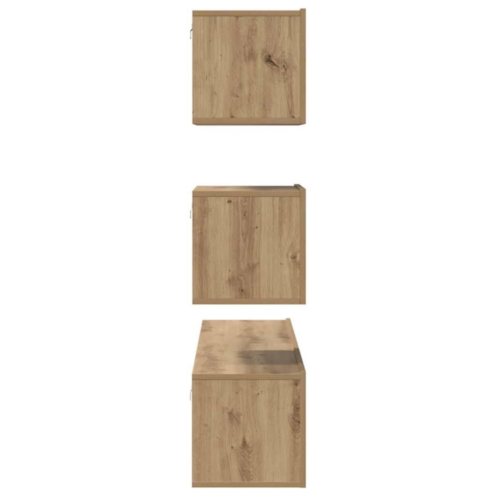Produktbild för TV-bänkset 4 pcs Artisan-ek Konstruerat trä