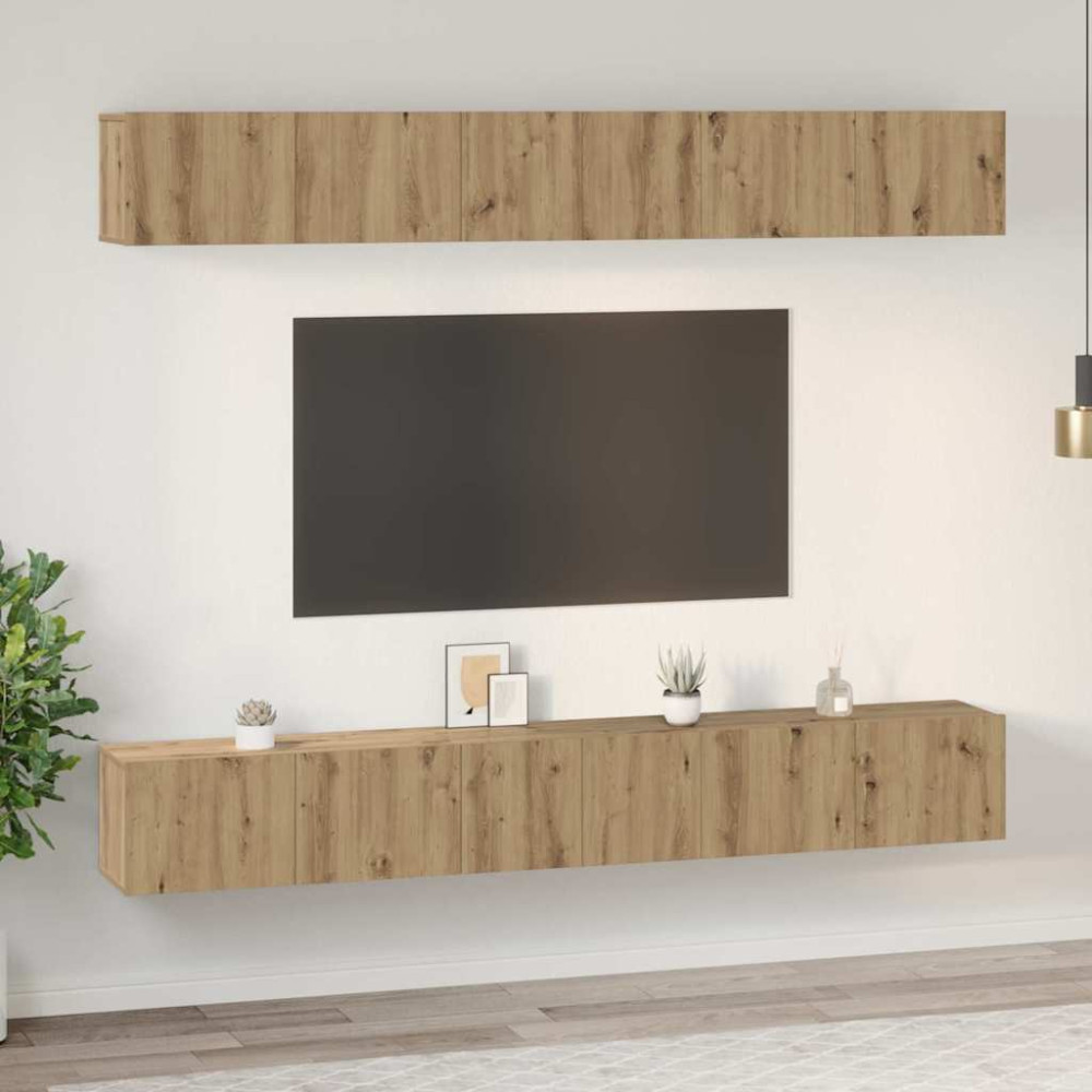 Produktbild för TV-bänkset 6 pcs Artisan Ek Konstruerat trä