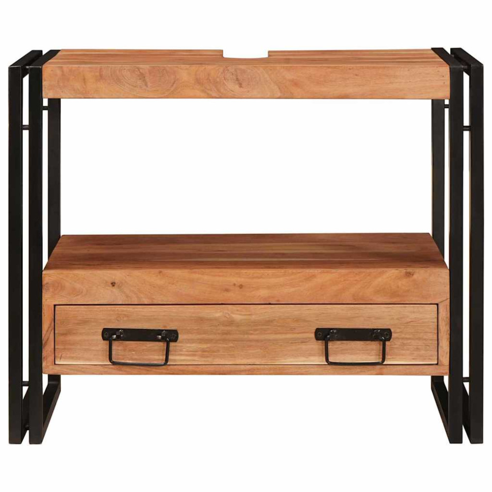 Produktbild för Sminkskåp med låda Brun 71 x 33 x 58 cm Massivt Akaciaträ