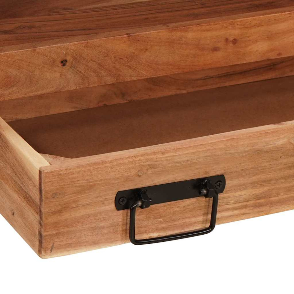 Produktbild för Sminkskåp med låda Brun 71 x 33 x 58 cm Massivt Akaciaträ