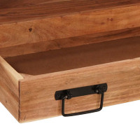 Produktbild för Sminkskåp med låda Brun 71 x 33 x 58 cm Massivt Akaciaträ