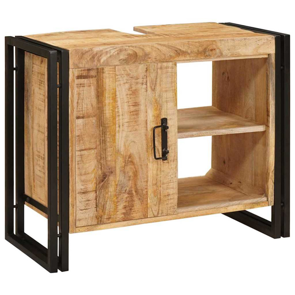Produktbild för Diskbänksskåp med hylla Brun 71 x 33 x 58 cm Massivt mangoträ