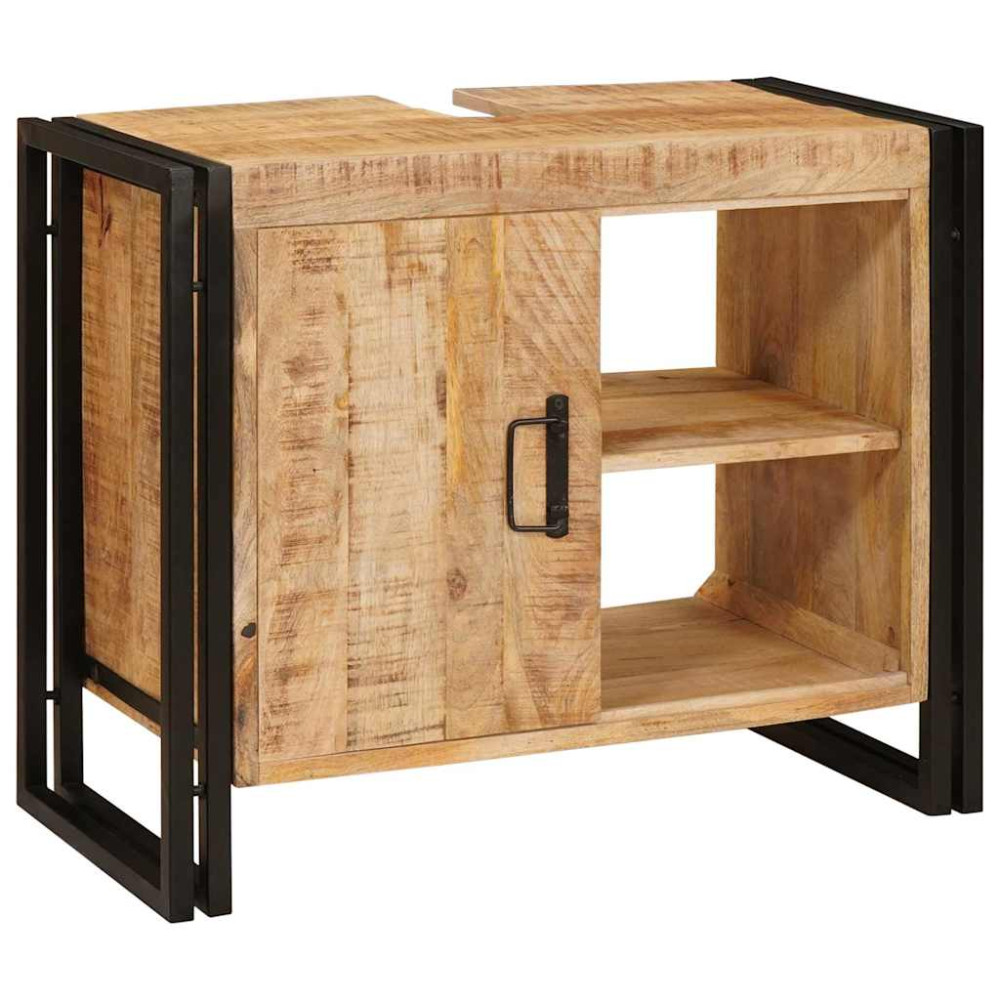 Produktbild för Diskbänksskåp med hylla Brun 71 x 33 x 58 cm Massivt mangoträ