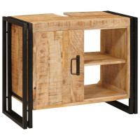 Produktbild för Diskbänksskåp med hylla Brun 71 x 33 x 58 cm Massivt mangoträ