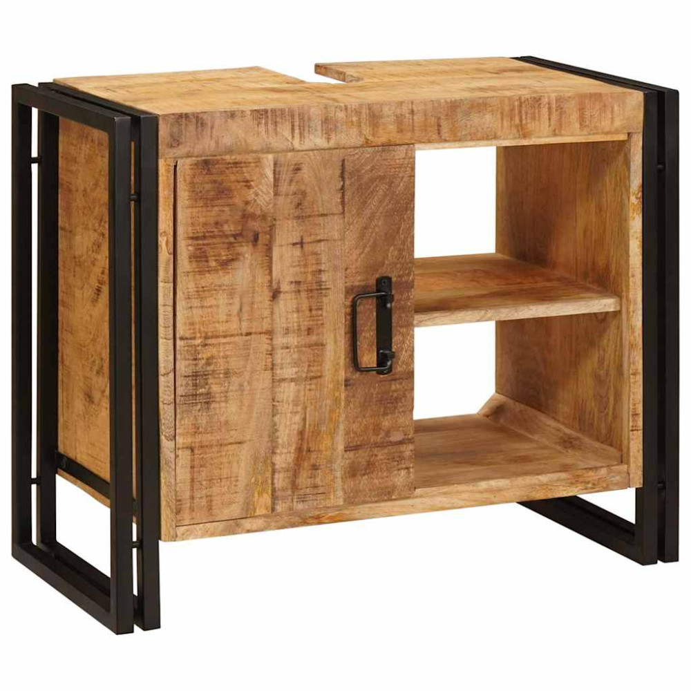 Produktbild för Diskbänksskåp med hylla Brun 71 x 33 x 58 cm Massivt mangoträ