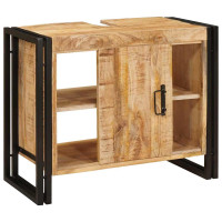 Produktbild för Diskbänksskåp med hylla Brun 71 x 33 x 58 cm Massivt mangoträ