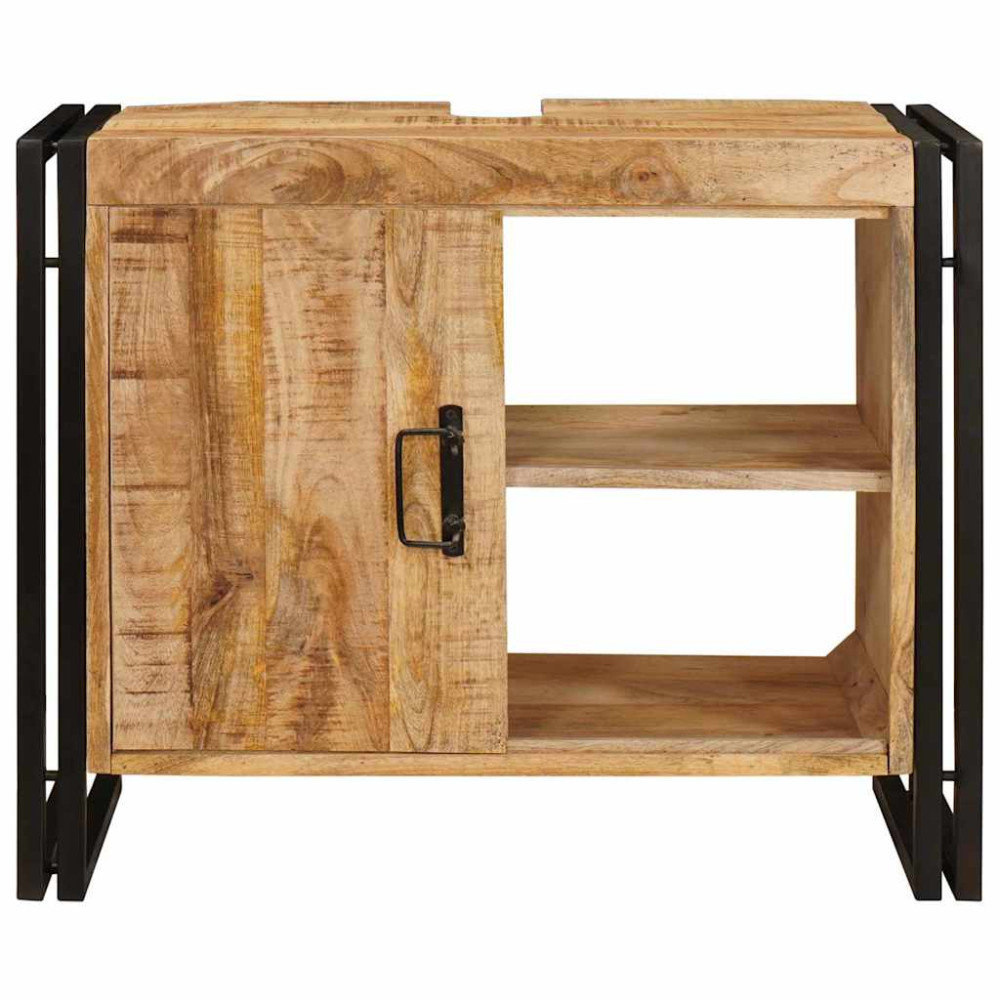 Produktbild för Diskbänksskåp med hylla Brun 71 x 33 x 58 cm Massivt mangoträ
