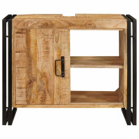 Produktbild för Diskbänksskåp med hylla Brun 71 x 33 x 58 cm Massivt mangoträ