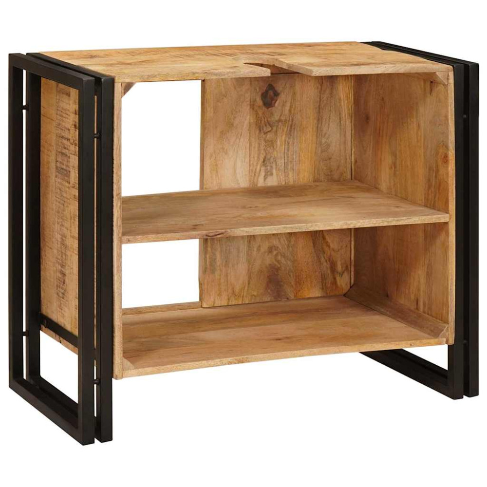 Produktbild för Diskbänksskåp med hylla Brun 71 x 33 x 58 cm Massivt mangoträ