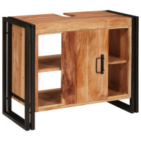 Produktbild för Diskbänksskåp med hylla Brun 71 x 33 x 58 cm Massivt Akaciaträ