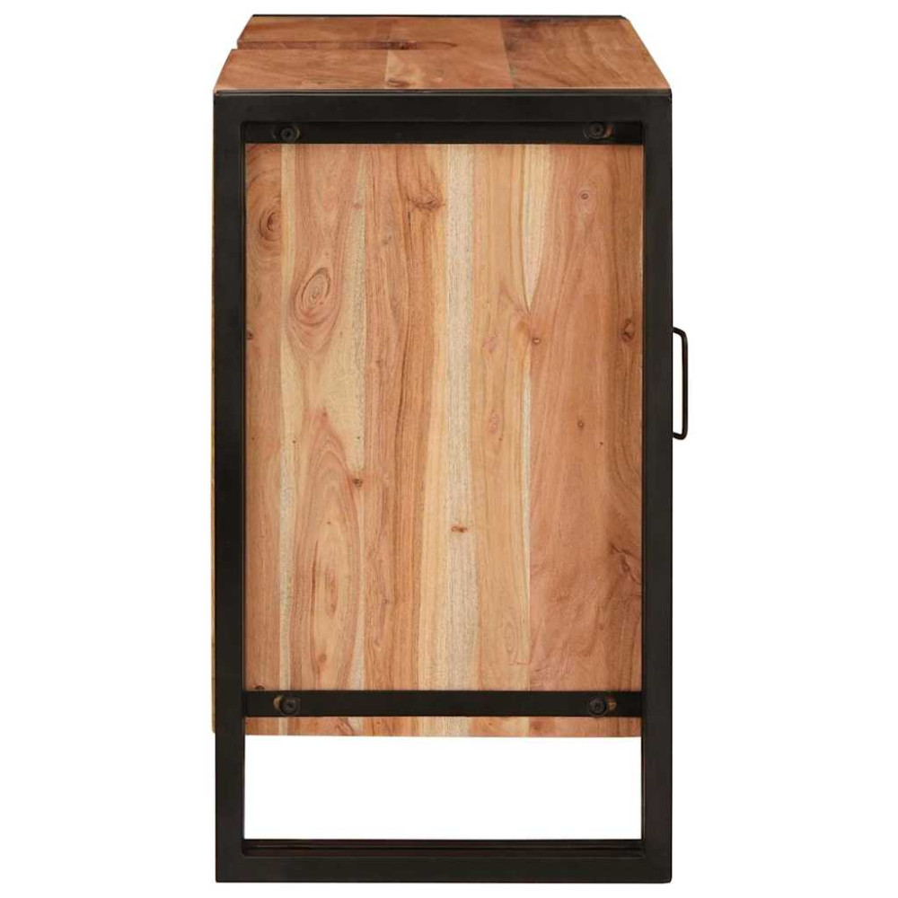 Produktbild för Diskbänksskåp med hylla Brun 71 x 33 x 58 cm Massivt Akaciaträ