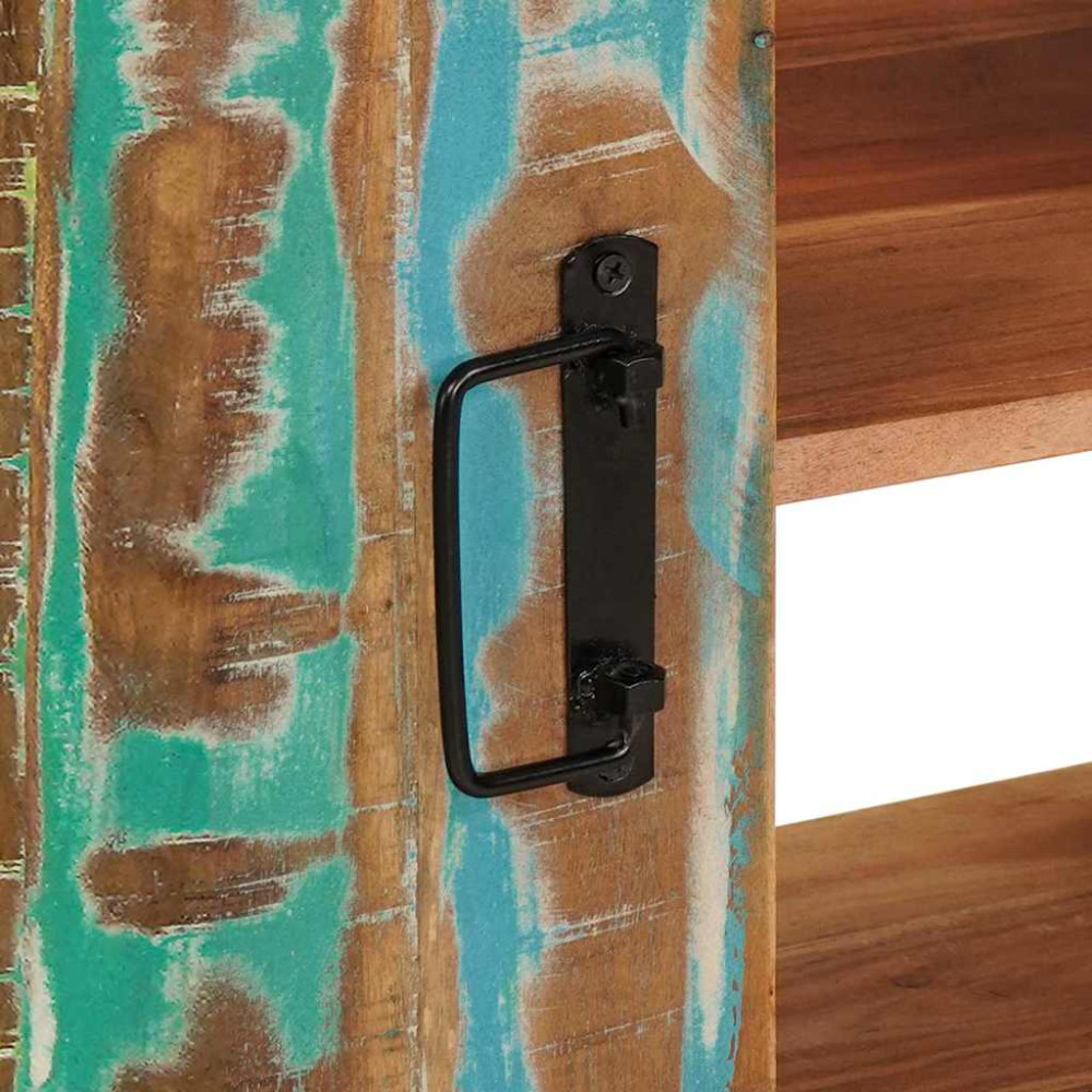 Produktbild för Diskbänksskåp med hylla Flerfärgsdesign Solid återvunnen trä