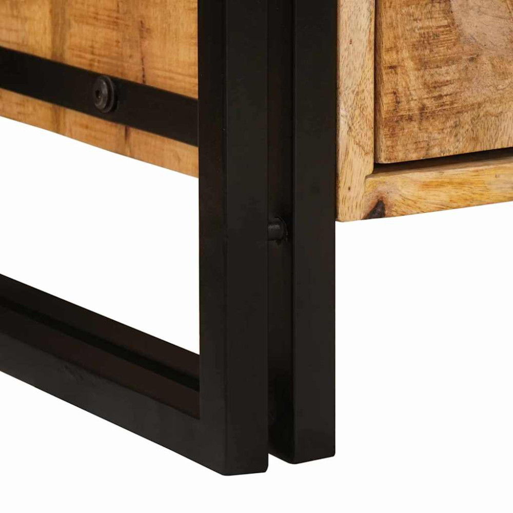 Produktbild för Nattduksbord Brun 66 x 35 x 76 cm Massivt grovt mangoträd