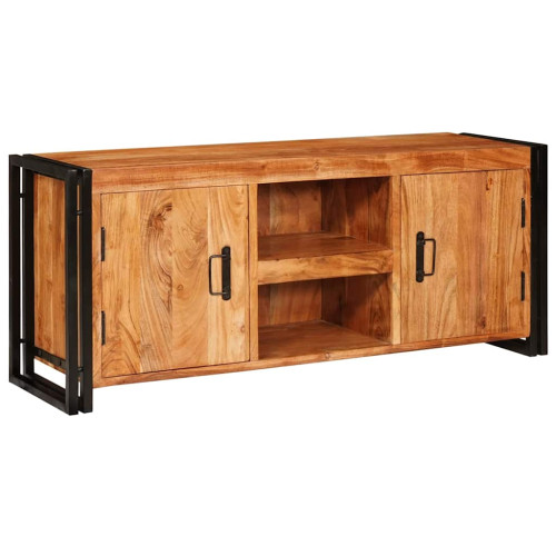 vidaXL TV-skåp med hylla med dörr Brun 120 x 33 x 50 cm massivt akacia