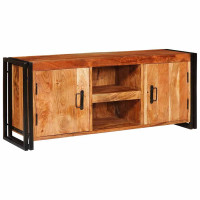 Produktbild för TV-skåp med hylla med dörr Brun 120 x 33 x 50 cm massivt akacia