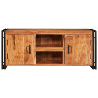 Produktbild för TV-skåp med hylla med dörr Brun 120 x 33 x 50 cm massivt akacia