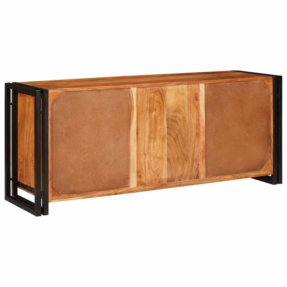 Produktbild för TV-skåp med hylla med dörr Brun 120 x 33 x 50 cm massivt akacia