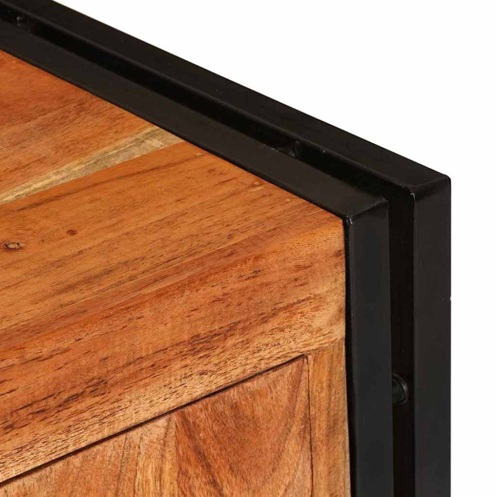 Produktbild för TV-skåp med hylla med dörr Brun 120 x 33 x 50 cm massivt akacia