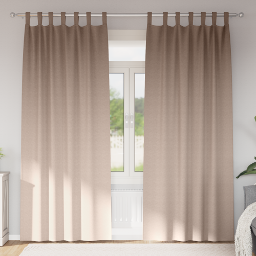 vidaXL Mörkläggningsgardiner med Ringar 2 pcs Taupe 225 x 140 cm - Gardiner & Persienner