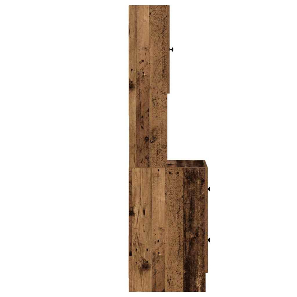 Produktbild för Köksbuffé med låda med hylla Gammalt trä 32 x 50 x 180 cm