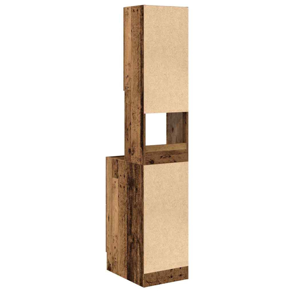 Produktbild för Köksbuffé med låda med hylla Gammalt trä 32 x 50 x 180 cm