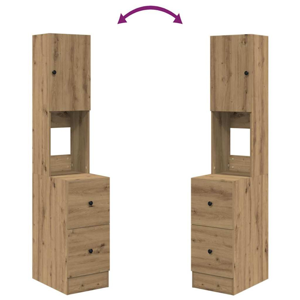Produktbild för Köksbuffé med låda med hylla Artisan Ek 32 x 50 x 180 cm