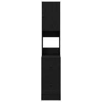 Produktbild för Köksbuffé med låda med hylla med dörr Svart Ek 32 x 50 x 180 cm