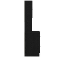 Produktbild för Köksbuffé med låda med hylla med dörr Svart Ek 32 x 50 x 180 cm