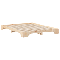 Produktbild för Sängram Brun 160 x 210 cm Massiv furu