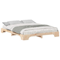Produktbild för Sängram Brun 160 x 210 cm Massiv furu