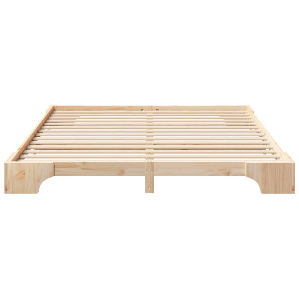 Produktbild för Sängram Brun 160 x 210 cm Massiv furu