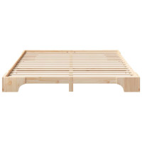 Produktbild för Sängram Brun 160 x 210 cm Massiv furu