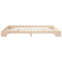 Produktbild för Sängram Brun 160 x 210 cm Massiv furu