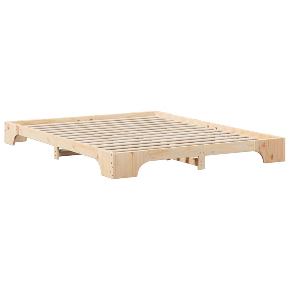 Produktbild för Sängram Brun 160 x 210 cm Massiv furu