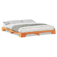 Produktbild för Sängram Brun 180 x 220 cm Massiv furu