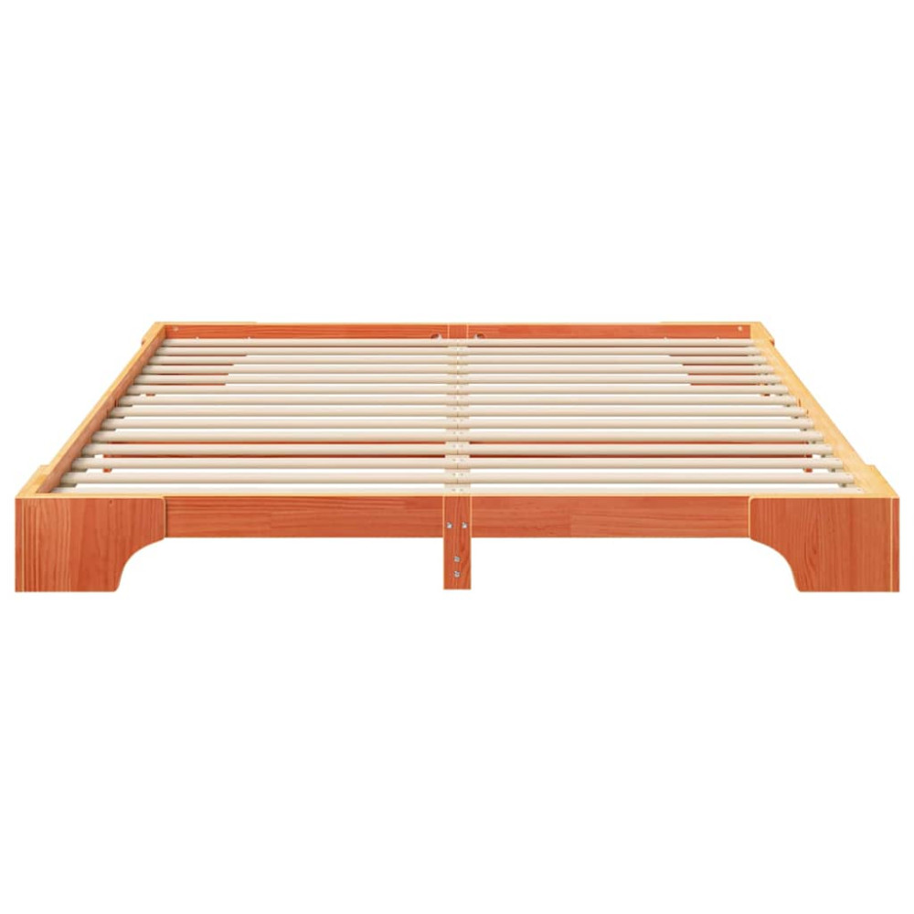 Produktbild för Sängram Brun 180 x 220 cm Massiv furu