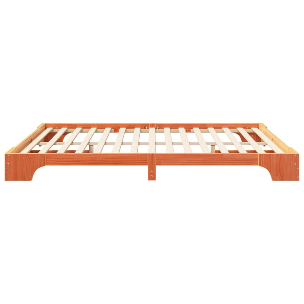 Produktbild för Sängram Brun 180 x 220 cm Massiv furu