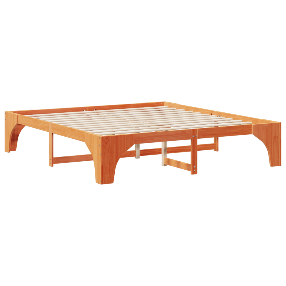 Produktbild för Sängram Brun 180 x 200 cm Massiv furu