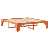 Produktbild för Sängram Brun 180 x 200 cm Massiv furu