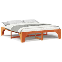 Produktbild för Sängram Brun 180 x 200 cm Massiv furu