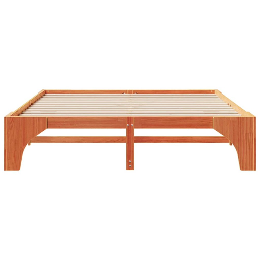 Produktbild för Sängram Brun 180 x 200 cm Massiv furu