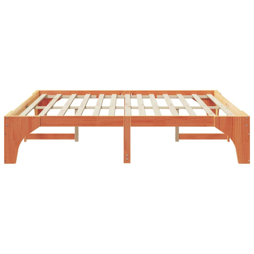 Produktbild för Sängram Brun 180 x 200 cm Massiv furu