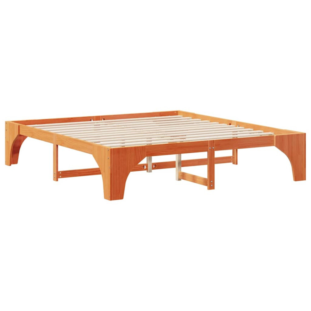 Produktbild för Sängram Brun 180 x 200 cm Massiv furu