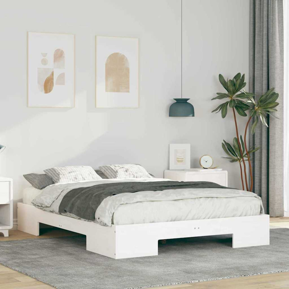Produktbild för Sängram Vit 120 x 200 cm