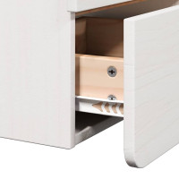 Produktbild för Sängbord med låda 2 pcs Vit 39 x 34 x 33 cm Massiv furu