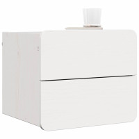Produktbild för Sängbord med låda 2 pcs Vit 39 x 34 x 33 cm Massiv furu