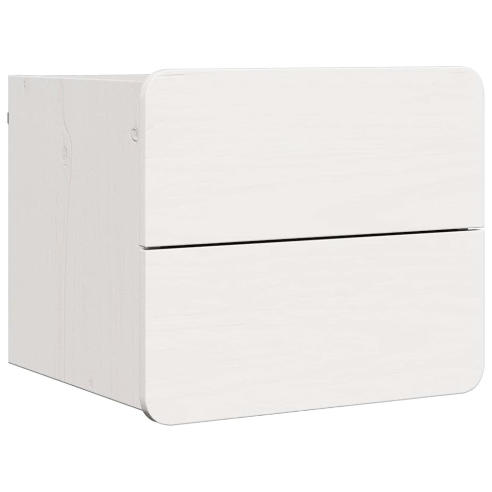 Produktbild för Sängbord med låda 2 pcs Vit 39 x 34 x 33 cm Massiv furu