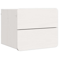 Produktbild för Sängbord med låda 2 pcs Vit 39 x 34 x 33 cm Massiv furu
