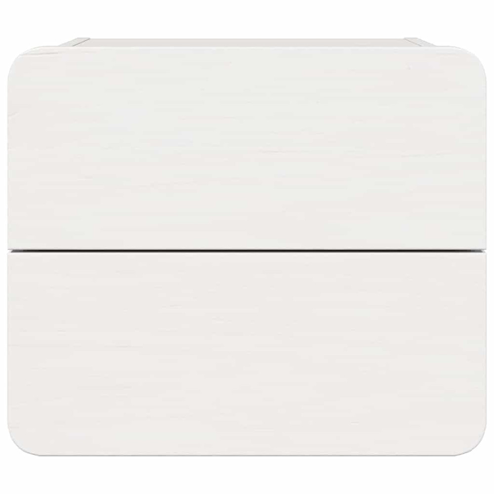 Produktbild för Sängbord med låda 2 pcs Vit 39 x 34 x 33 cm Massiv furu